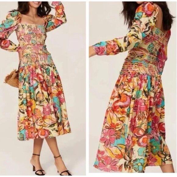 Floral Multicolor Smocked Dress - Picture 5 of 7